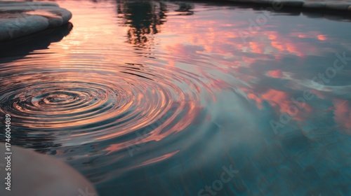 Water ripples sunset reflection