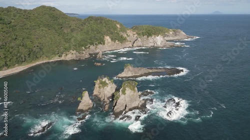 Aerial view of Izu peninsula coastline, Shizuoka Prefecture