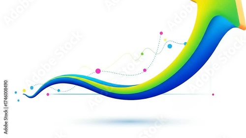 Abstract colorful arrow graphic representing growth and progress.