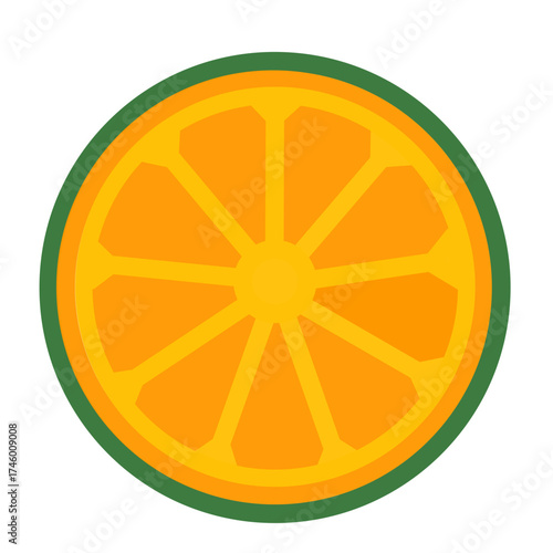 Orange Citrus Fruit Flat Vector Icon in Fresh Colorful Healthy Style
