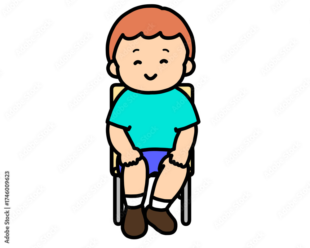 Obraz premium 椅子に座る男の子