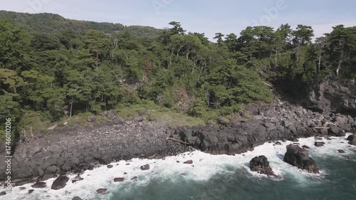 Aerial view of Izu peninsula coastline, Shizuoka Prefecture