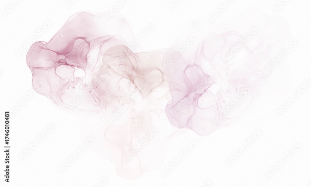 Obraz premium Abstract Red and Pink watercolor alcohol ink stain texture on white Background