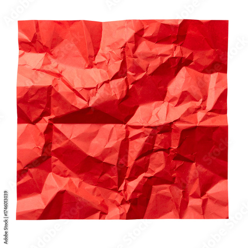 Wallpaper Mural Crinkled vibrant red paper fills the square frame, creating a textured, abstract surface Torontodigital.ca