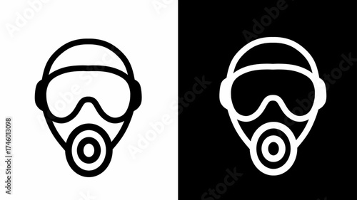 Gas Mask Icon Protective Gear Safety Equipment Symbol