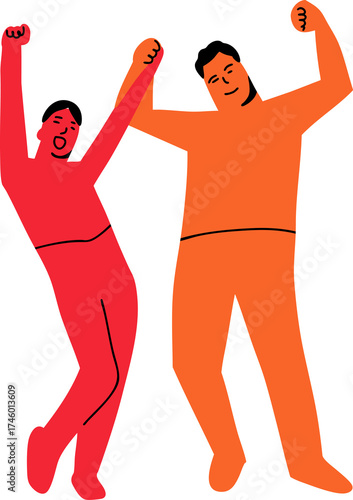 Cartoon Characters. Group of people. Unity team. Outstanding employees. Retone image. Flat. Illustration. Best team combination. Team-building business
