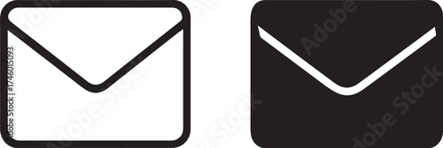 Email envelope icons in black and white representing communication and digital messaging platforms symbolizing connectivity