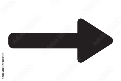 right side pointing black arrow. right side pointing arrowhead. themes include direction, forward, navigation, pointing symbols. vector illustration isolated on transparent background.