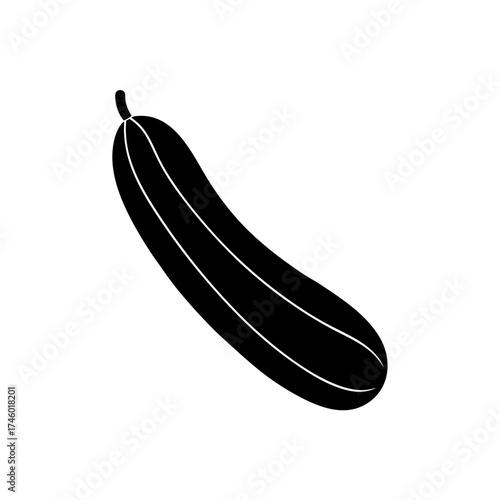 Silhouette of a cucumber on transparent background