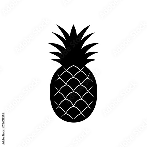 Silhouette of a pineapple on transparent background