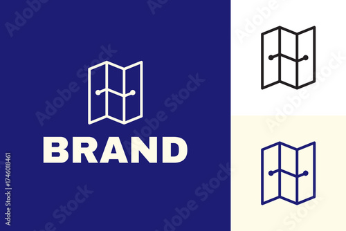 Minimalist Map Vector Logo Template