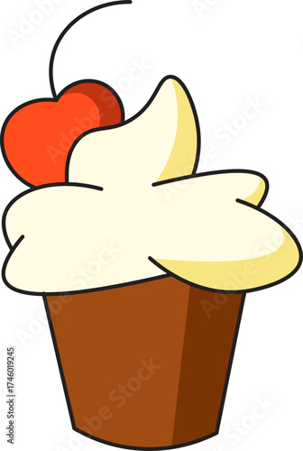Hand Drawn Cupcake Vector Illustration