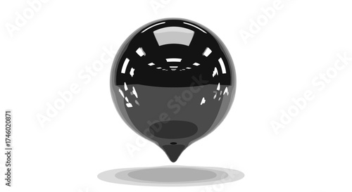 Shiny black object floating in the air a captivating visual.