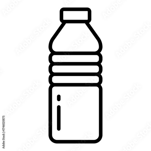 bottle drink outline icon with plastic packaging for carry