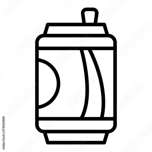 soda drink outline icon with can packaging for vending