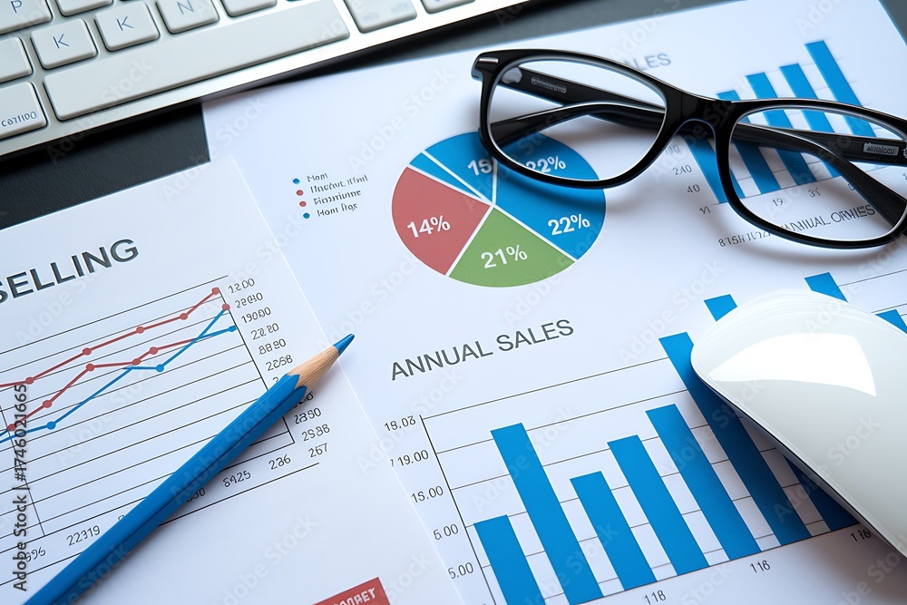 Obraz premium Preparing average sales report