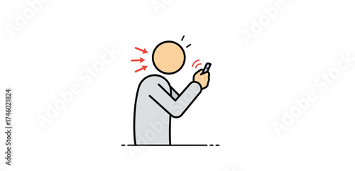 text neck pain from mobile overuse causing discomfort illustrating posture problems and technology overuse affecting neck strain and spinal health