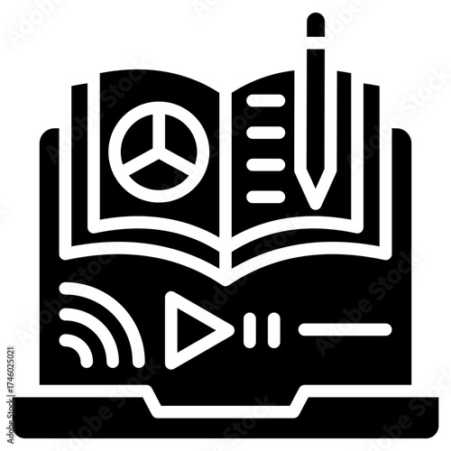 Virtual Learning glyph icon