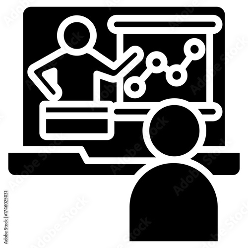 Online Classroom glyph icon