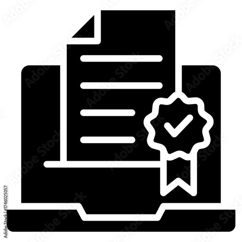 Digital Certificate glyph icon