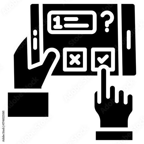 Online Quiz glyph icon