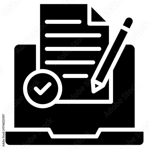 Online Assignment glyph icon