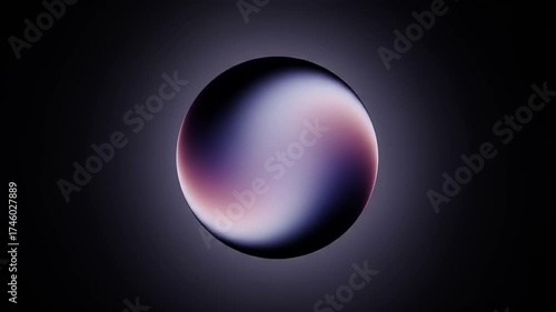 Abstract Swirling Gradient Sphere on Dark Background.