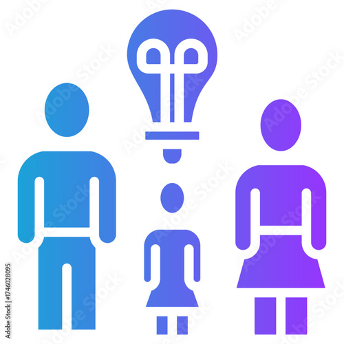 Parental Guidance glyph gradient icon