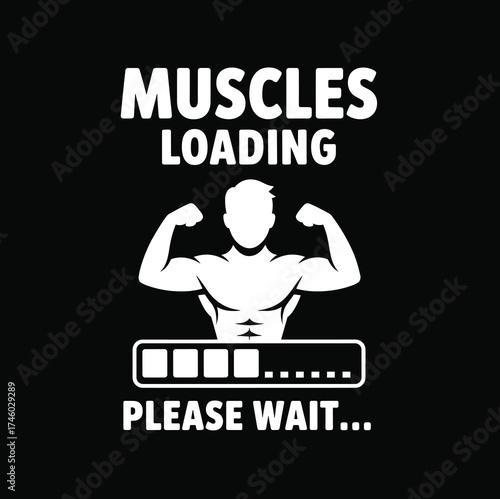 Muscles loading… please wait. Vector EPS