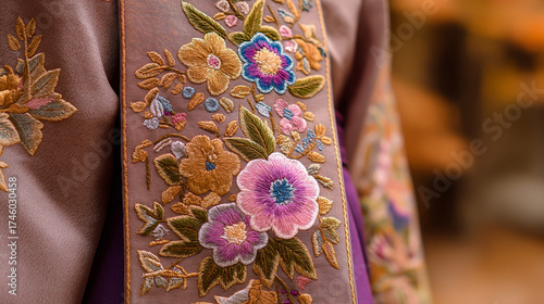 An embroidered charro jacket with silver buttons, bathed in golden sunset light, with marigold flowers softly blurred in the background.