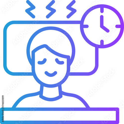 Sleepless Nights line gradient icon