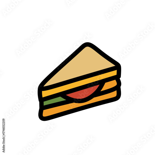 Delicious  Sandwich Vector Illustration for Food Concepts