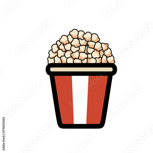 Delicious Popcorn Bucket: Movie Night Snack Illustration