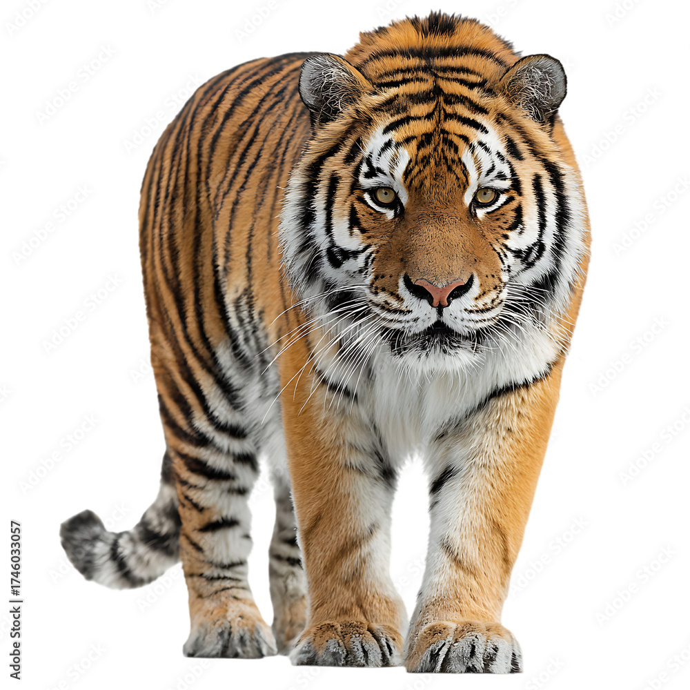 Fototapeta premium Tiger Roams Silent Jungle Hunting Prey