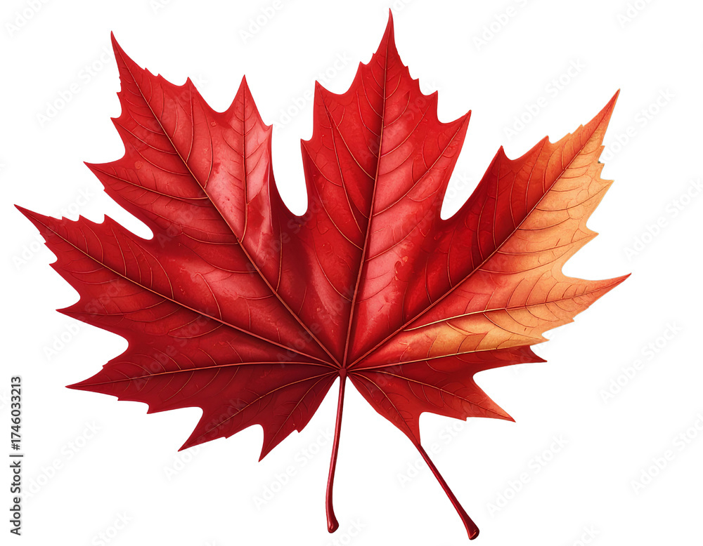 Naklejka premium red maple leaf isolated on white background