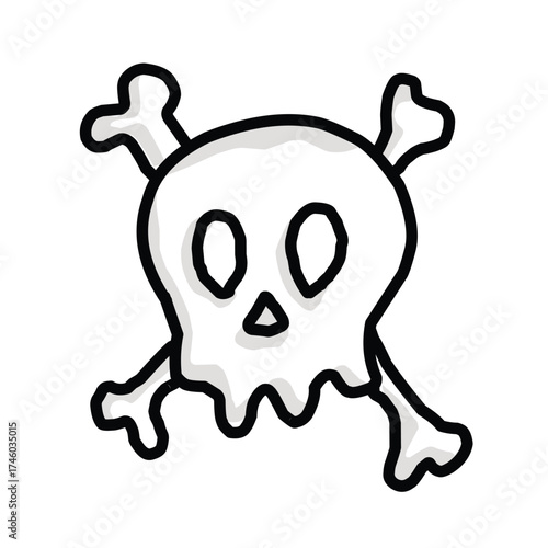 Skull with cross bone icon simple design.eps