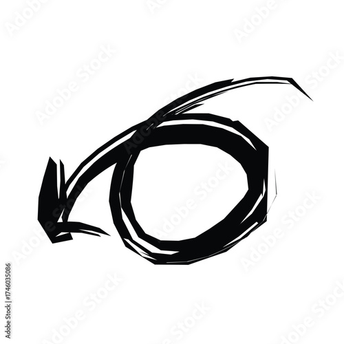 circular arrow handdrawn grunge shape.eps