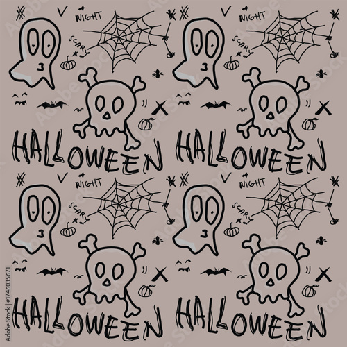 Halloween hand drawn doodles 