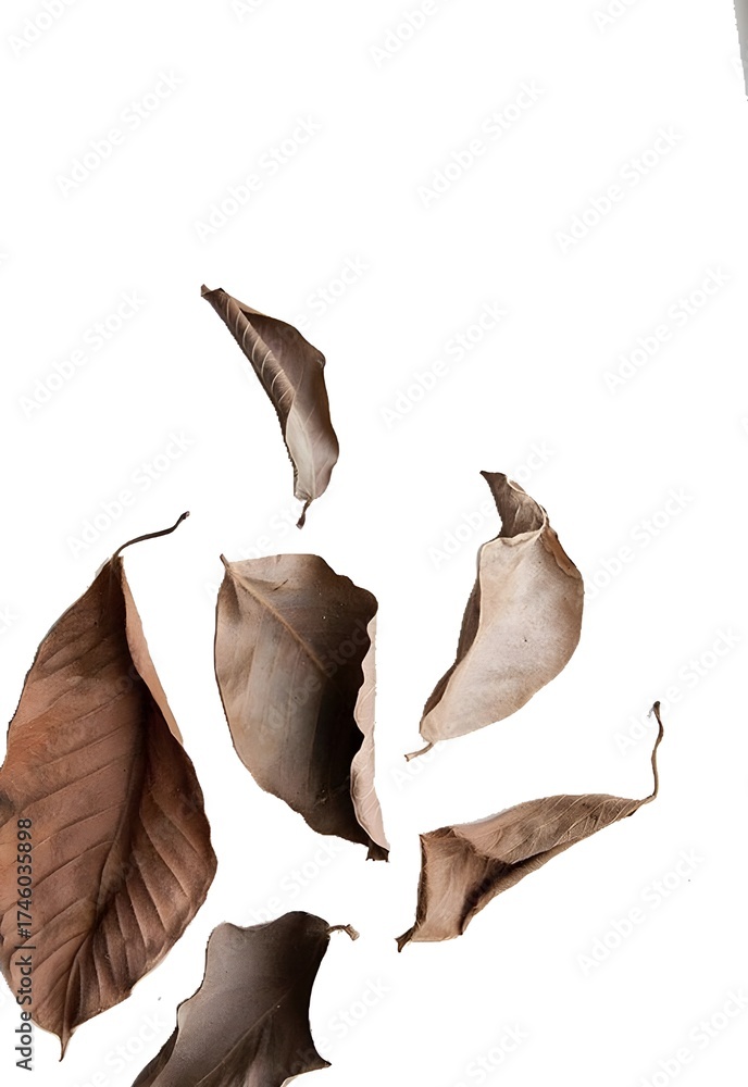 Fototapeta premium dry leaf isolated on white
