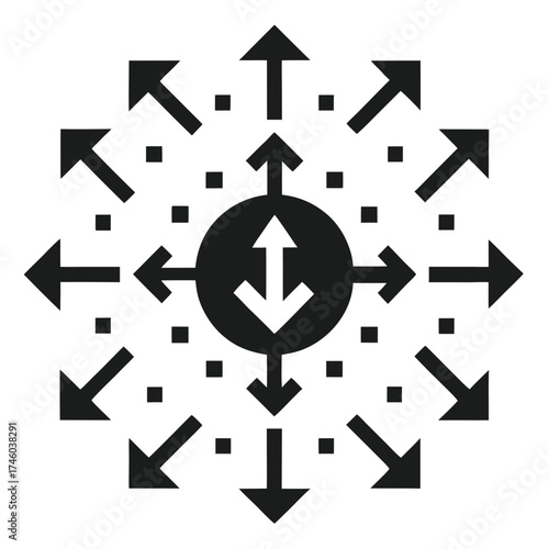 Icon of Arrows Expanding Outward from Center expansion