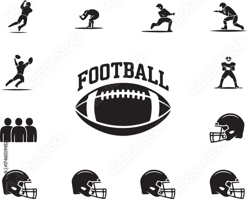 Dynamic football players in action, ready to compete