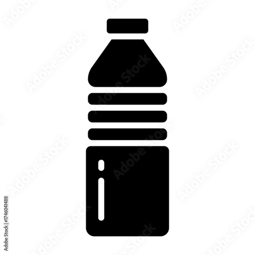 bottle drink glyph icon with plastic packaging for carry