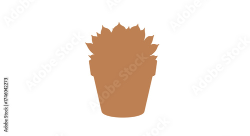 A simple minimalist illustration of a succulent plant in a pot on a white background