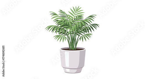 A vibrant green potted plant adds a touch of nature and elegance to any indoor space, perfect for home or office decor