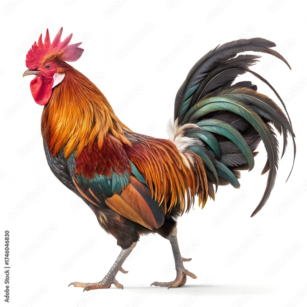 Fototapeta premium rooster isolated on white background