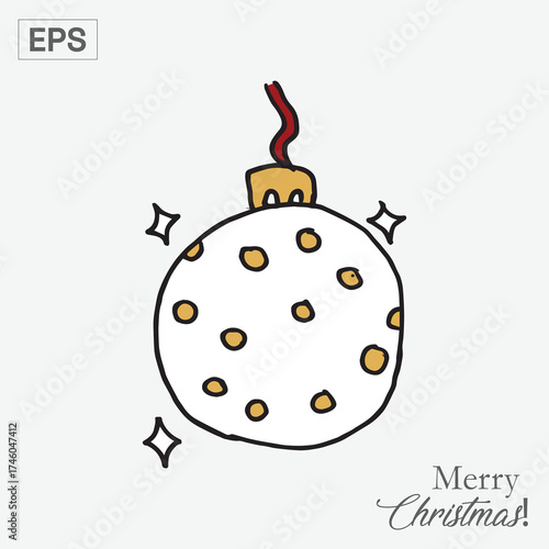 Christmas Ornament with Polka Dots and Sparkling Accents