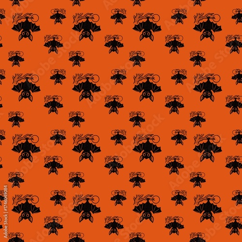 Halloween Seamless Patterns Orange Black Digital Paper