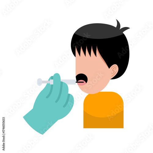 Boy Receiving Polio Vaccine Illustration 