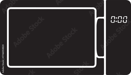 Microwave silhouette. This image shows a black microwave