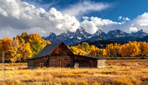 Wallpaper Mural Historic Moulton Barn with Autumn Colors in Grand Teton National Park. Torontodigital.ca